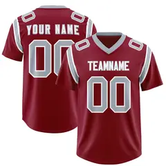 Crimson Shoulder Cut Two-Tone Authentic Football Jersey 1