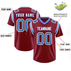 Crimson Shoulder Cut Two-Tone Authentic Football Jersey 2