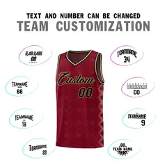 Crimson Side Blocks Basketball Uniform Jersey 4