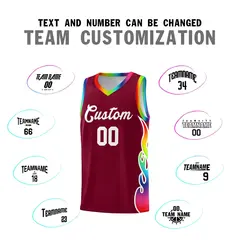 Crimson Side Flame Pattern Sports Fashion Basketball Jersey 5