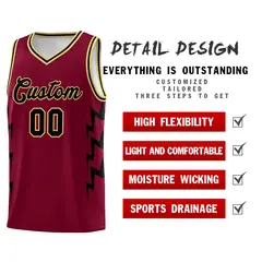 Crimson Side Lightning Graffiti Basketball Jersey 2