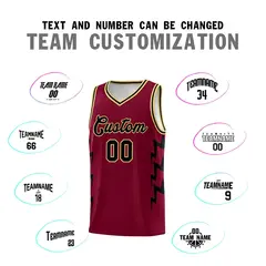 Crimson Side Lightning Graffiti Basketball Jersey 4