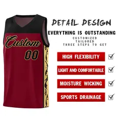Crimson Side Pattern Graffiti Sports Basketball Jersey 2