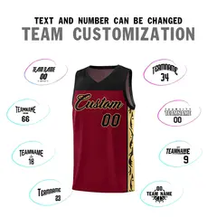 Crimson Side Pattern Graffiti Sports Basketball Jersey 4