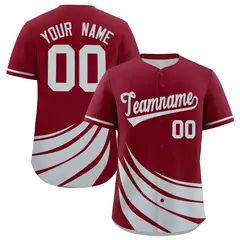 Crimson Silver Wind Mark Graffiti Pattern Baseball Jersey 1