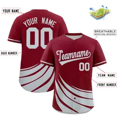 Crimson Silver Wind Mark Graffiti Pattern Baseball Jersey 2