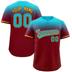 Crimson Sky Blue Gradient Authentic Baseball Jersey 1