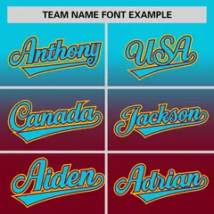 Crimson Sky Blue Gradient Authentic Baseball Jersey 3