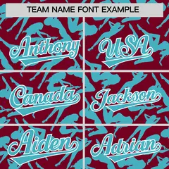 Crimson Sky Blue Graffiti Pattern Baseball Jersey 3