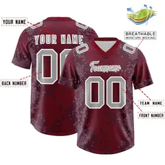 Crimson Snakeskin Graffiti Pattern Authentic Football Jersey 2