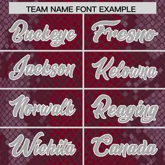 Crimson Snakeskin Graffiti Pattern Authentic Football Jersey 3