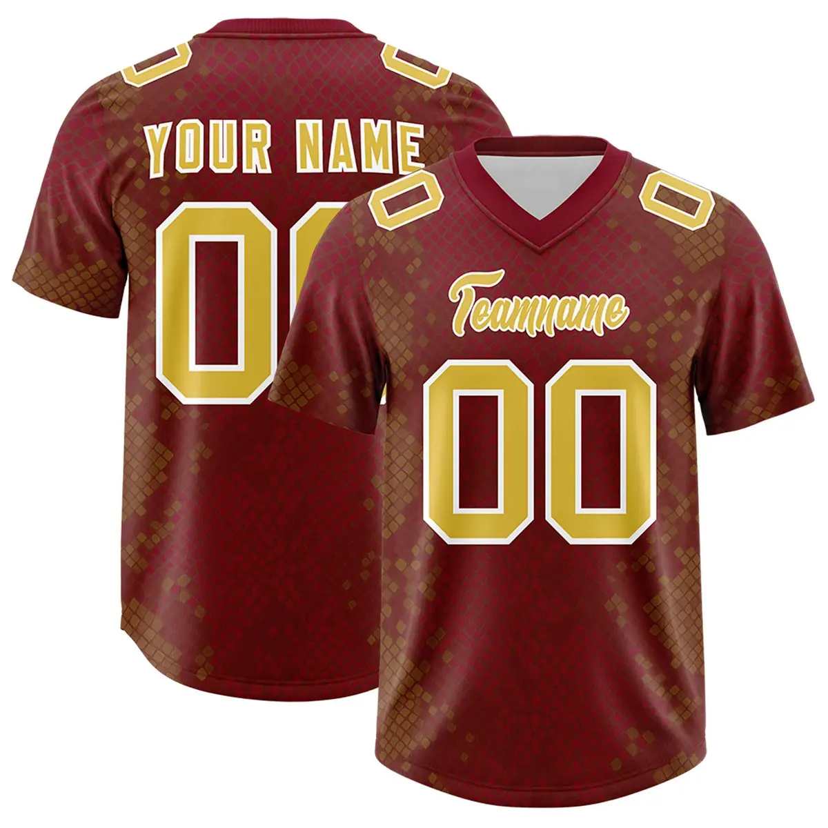 Crimson Snakeskin Graffiti Pattern Authentic Football Jersey