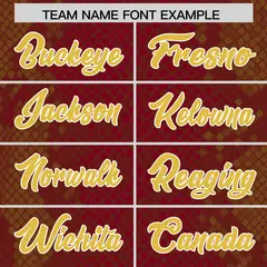 Crimson Snakeskin Graffiti Pattern Authentic Football Jersey 3
