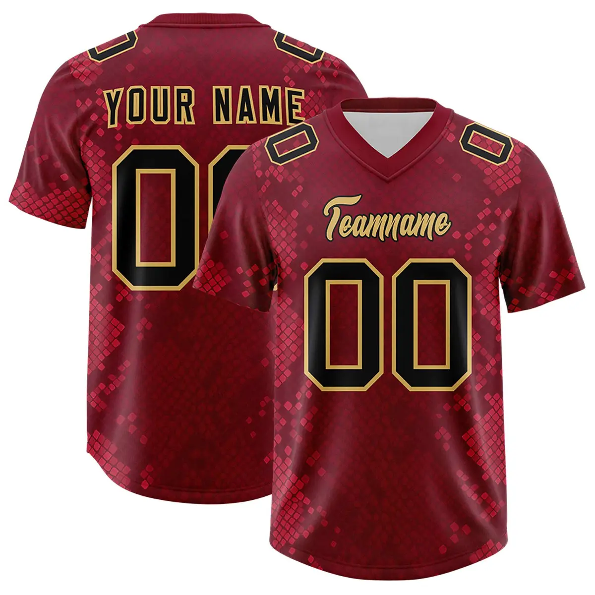 Crimson Snakeskin Graffiti Pattern Authentic Football Jersey
