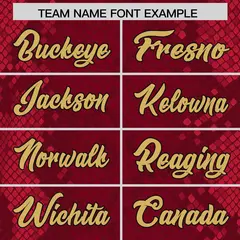 Crimson Snakeskin Graffiti Pattern Authentic Football Jersey 3