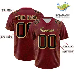 Crimson Snakeskin Graffiti Pattern Authentic Football Jersey 2