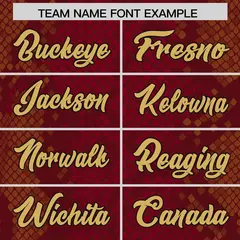 Crimson Snakeskin Graffiti Pattern Authentic Football Jersey 3
