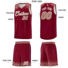 Crimson Teabrown Indians Print Basketball Uniform Jersey 5