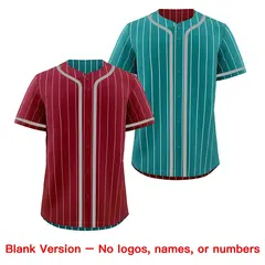 Crimson Teal Striped Reversible Baseball Jersey 9