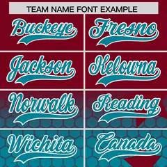 Crimson Teal White Rising Stars Gradient Baseball Jersey 3