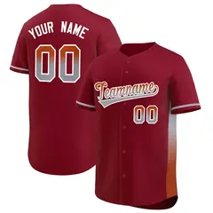 Crimson Texas Orange-Lt Gray Gradient Font Side Baseball Jersey 1