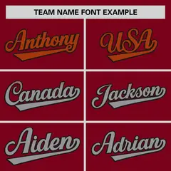 Crimson Texas Orange-Lt Gray Gradient Font Side Baseball Jersey 3