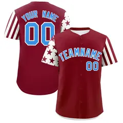 Crimson White American Flag Raglan Baseball Jersey 7