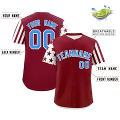 Crimson White American Flag Raglan Baseball Jersey 8