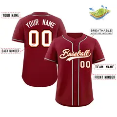 Crimson White Black Classic Authentic Baseball Jersey 2