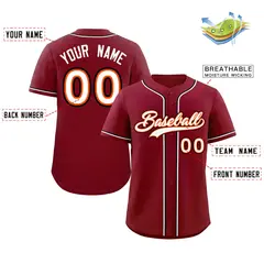 Crimson White Black Classic Authentic Baseball Jersey 2