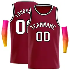 Crimson White-Black Classic Casual Basketball Jersey