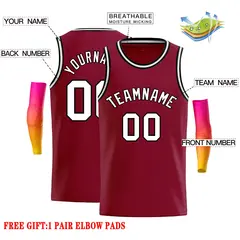 Crimson White-Black Classic Casual Basketball Jersey 2