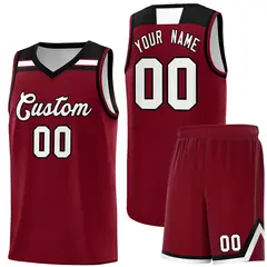 Crimson White-Black Classic Sports Basketball Jersey 1