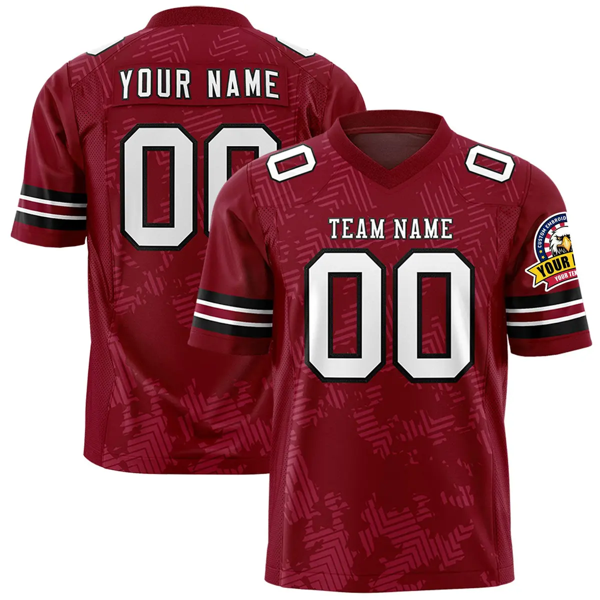 Crimson White-Black Graffiti Line Authentic Football Jersey