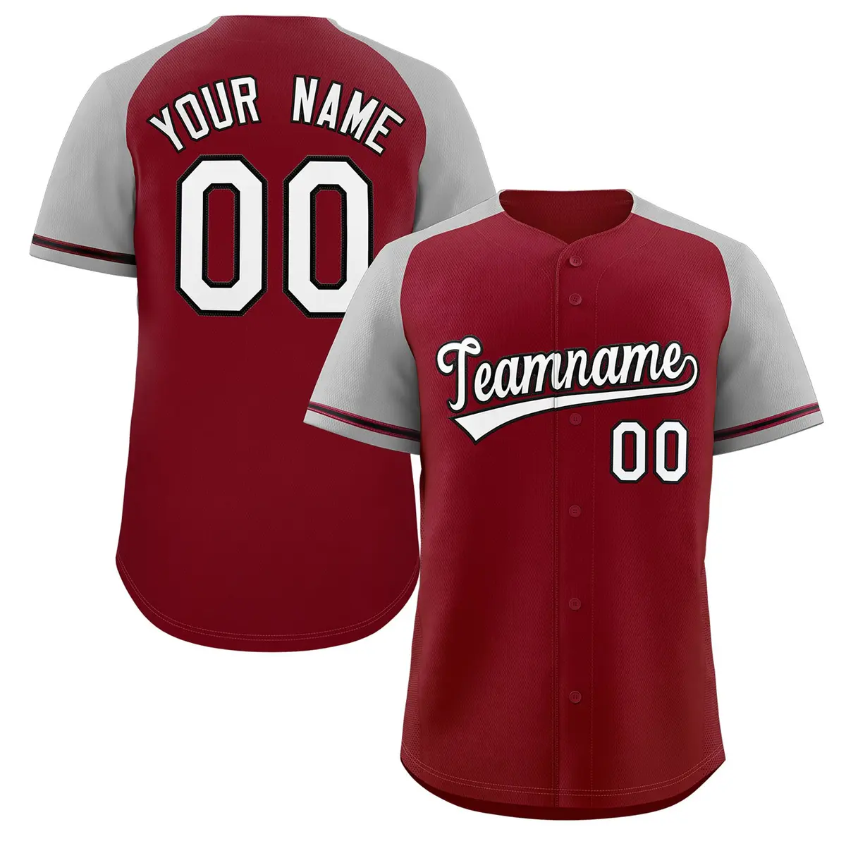 Crimson White-Black Raglan Sleeves Authentic Baseball Jersey