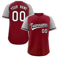 Crimson White-Black Raglan Sleeves Authentic Baseball Jersey