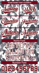 Crimson White Camo Varsity Letterman Bomber Jacket 5
