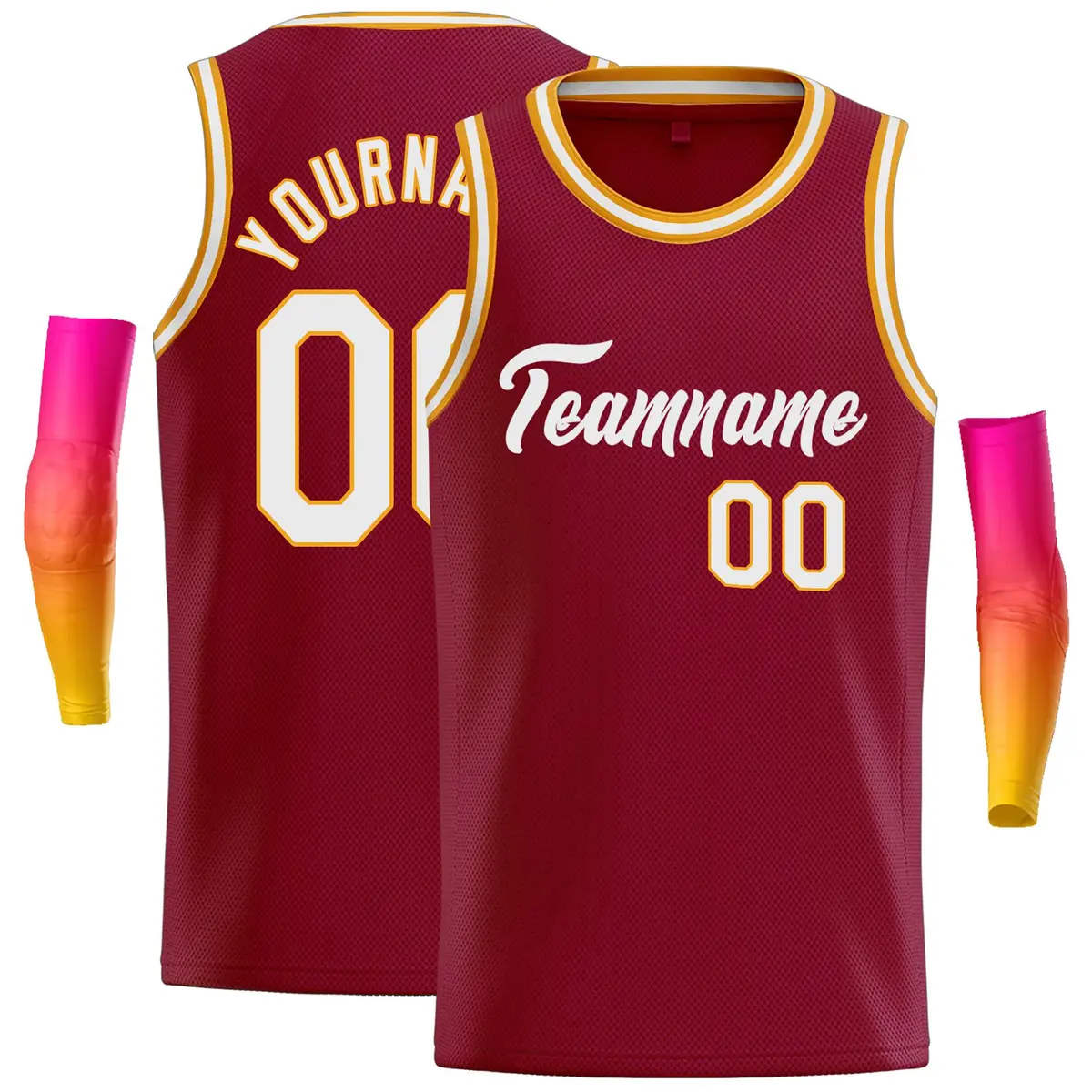 Crimson White Classic Casual Basketball Jersey