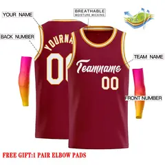 Crimson White Classic Casual Basketball Jersey 2