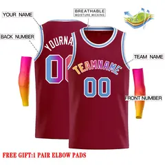Crimson White Classic Casual Basketball Jersey 2
