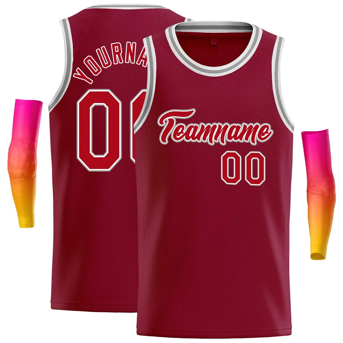 Crimson White Classic Casual Basketball Jersey