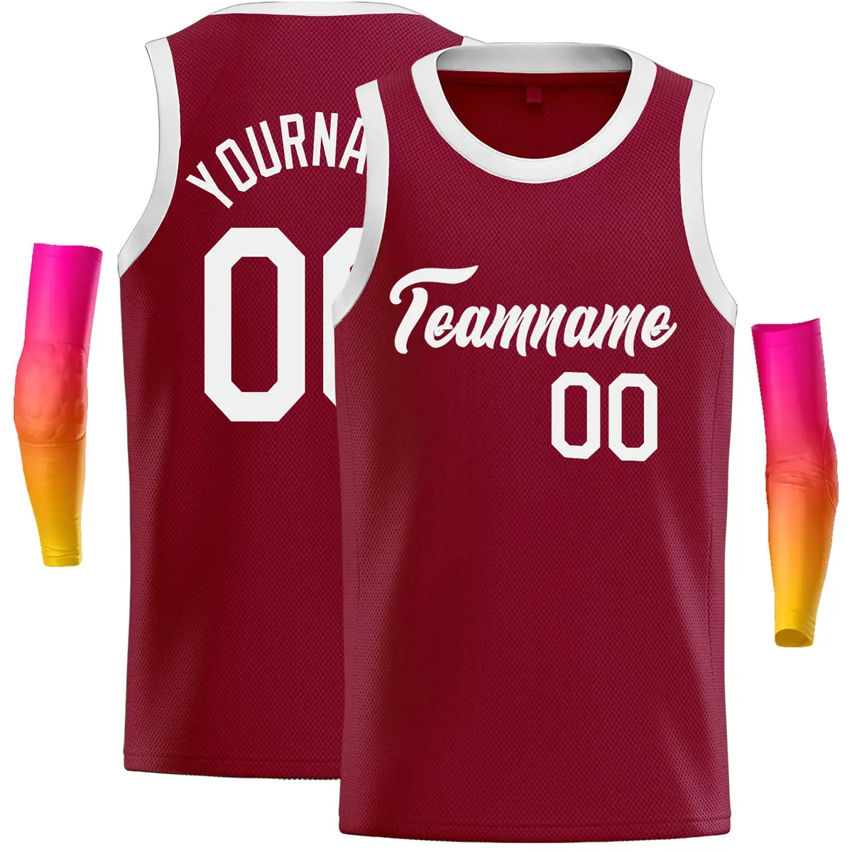 Crimson White Classic Casual Basketball Jersey