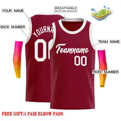 Crimson White Classic Casual Basketball Jersey 2