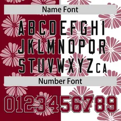 Crimson White Flower Graffiti Split Baseball Jersey 4