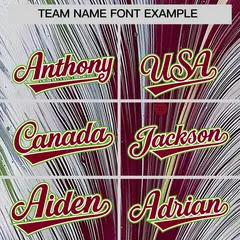 Crimson White Fluid Feather Graffiti Baseball Jersey 3