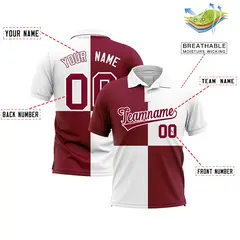 Crimson White Four Squares Performance Polo Shirt 2