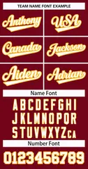 Crimson White-Gold Classic Style Hockey Jersey 3