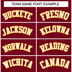 Crimson White-Gold Classic Style Hockey Jersey 3