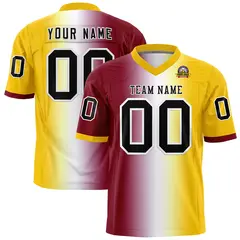 Crimson White-Gold Gradient Football Jersey