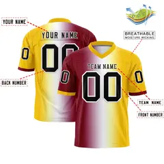 Crimson White-Gold Gradient Football Jersey 2